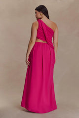 Aria Chiffon Cut Out Maxi Dress - Fuchsia