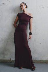 Tamsin Short Sleeve Modal Maxi Dress - Mahogany