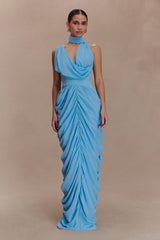 Alex Chiffon Maxi Dress - Blue