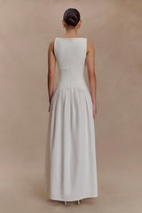 Acacia Contrast Sleeveless Maxi Dress - White