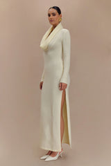 Alessandra Reversible Knit Maxi Dress - Ivory Marle