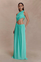 Aria Chiffon Cut Out Maxi Dress - Lagoon