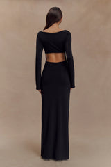 Vienna Slinky Cut Out Maxi Dress - Black