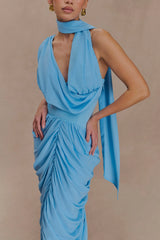 Alex Chiffon Maxi Dress - Blue