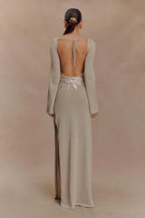 Atticus Knit Maxi Dress With Sequin - Gold