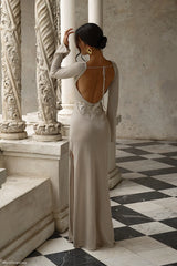 Atticus Knit Maxi Dress With Sequin - Gold