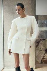 Beatrice Blazer Mini Dress - Ivory