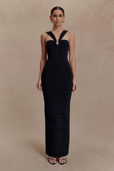 Jaylen Bandage Knit Maxi Dress - Black