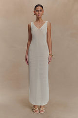 Ari Tape Yarn Knit Maxi Dress - White