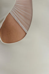 Aubree Crepe And Mesh Maxi Dress - Ivory