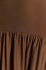 Darling Linen Maxi Dress - Chocolate