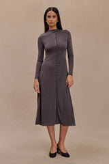 Anders Peached Jersey Midi Dress - Charcoal