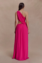 Aria Chiffon Cut Out Maxi Dress - Fuchsia