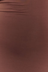 Ashford Asymmetrical Slinky Maxi Dress - Chocolate