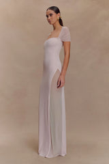 Wyatt Slinky And Mesh Maxi Dress - Pale Pink