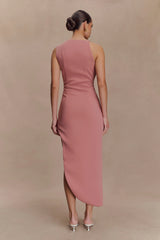 Virginia Suiting Embroidered Midi Dress - Burnt Rose