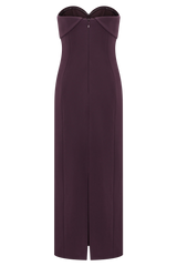 Cary Folded Strapless Crepe Midi Dress - Wine