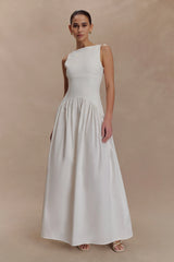 Acacia Contrast Sleeveless Maxi Dress - White