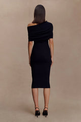 Zandie Cashmere Blend Knit Midi Dress - Black